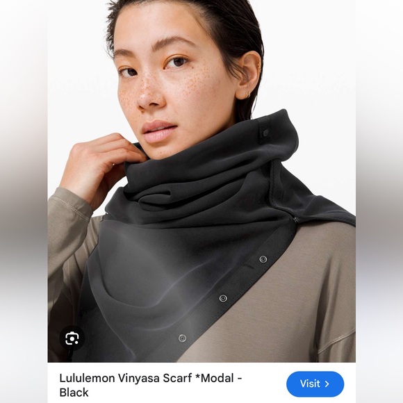 Lululemon Vinyasa Scarf in Black Modal with Snaps - Picture 1 of 5